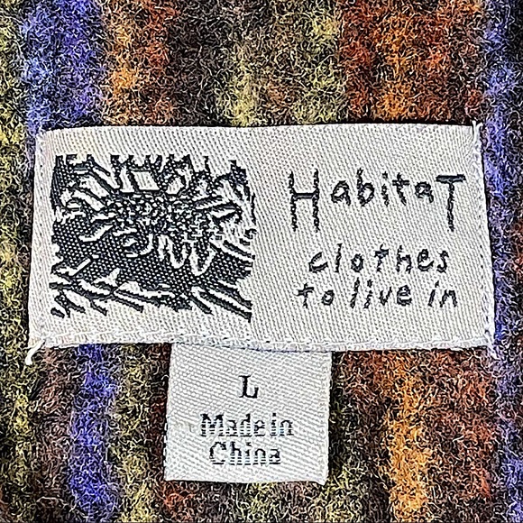 Habitat-Clothes To Live In, size large, retro boho jacket, rainbow yarn stripes - Picture 16 of 16